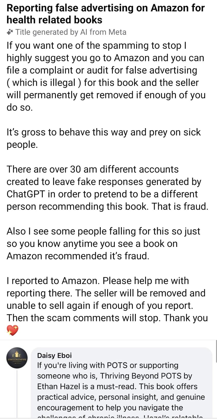 POTS Book - Report Scams #1